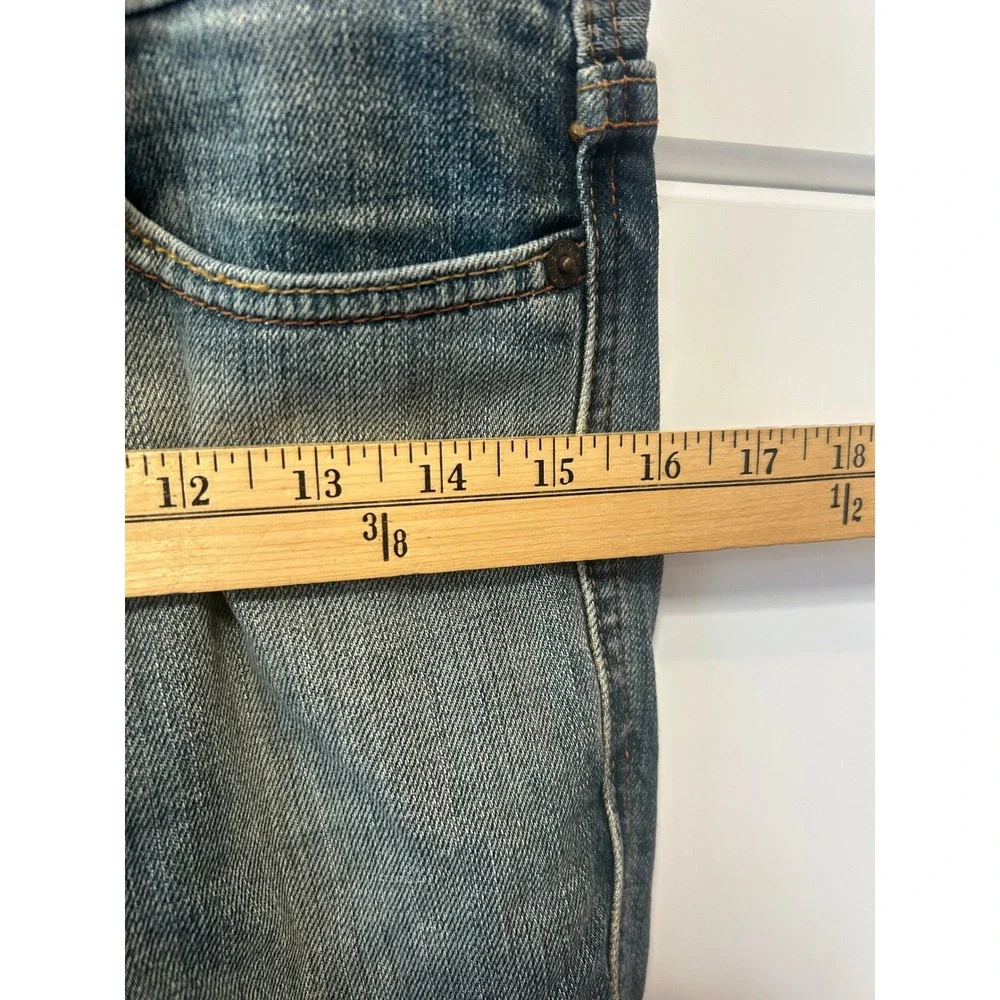 Gap Low Rise Cropped Jeans Medium Wash Double Button Denim Pants